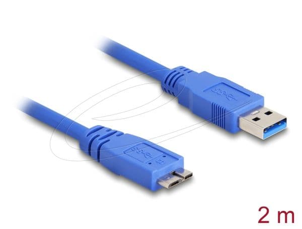 DeLOCK - USB-kaapeli - USB tyyppi A (han) - Micro-USB tyyppi B (han) - USB 3.0 - 2 m