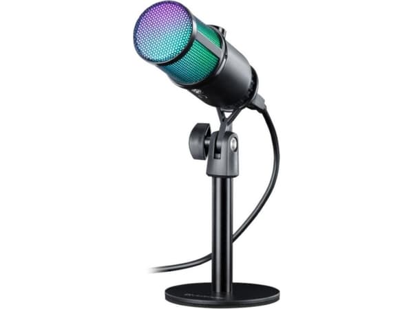 Defender GLOW GMC 400 kablet mikrofon med STREAM RGB USB-strømmingstativ