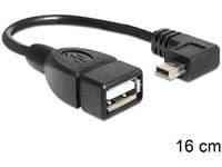 DeLOCK 83245, 0,16 m, USB A, Mini-USB B, Musta