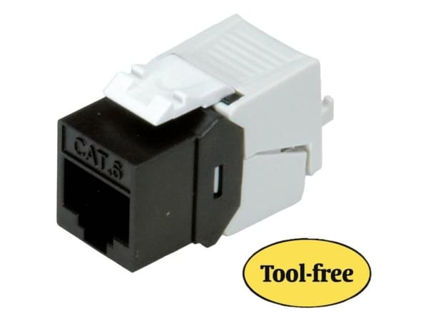 ROLINE Keystone Jack SLIM, Musta, RJ-45