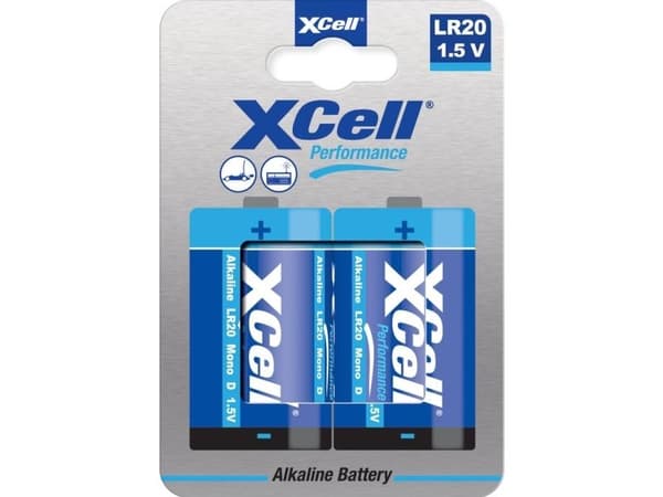 XCell Performance alkaliske batteri LR20 Mono 2 stk