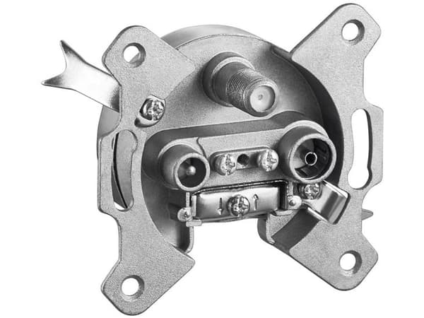 goobay 3-way antenna-wall-socket - Antennkontakt - väggmontering - 10 dBi