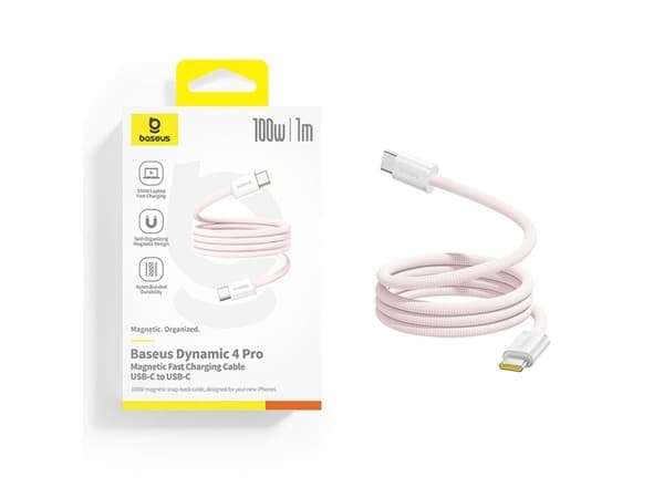 Baseus USB-C til USB-C-kabel 1 m Rosa (6932172691394)
