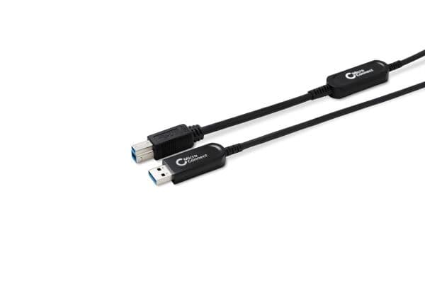 MicroConnect Premium - USB-kabel - USB typ A (hane) till USB Type B (hane) - USB 3.2 Gen 2 - 15 m - Active Optical Cable (AOC) - svart