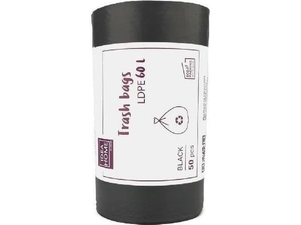 Søppelsekker 60 l svart 50 stk