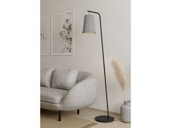 EGLO ALSAGER gulvlampe E27 svart/grå