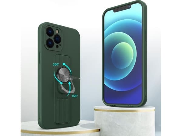 Hurtel Ring Case silikondeksel med fingerholder og stativ for iPhone 11 Pro mint