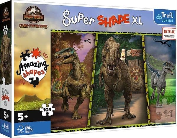 Trefl 50020, 104 styck, Dinosaurier, 5 År