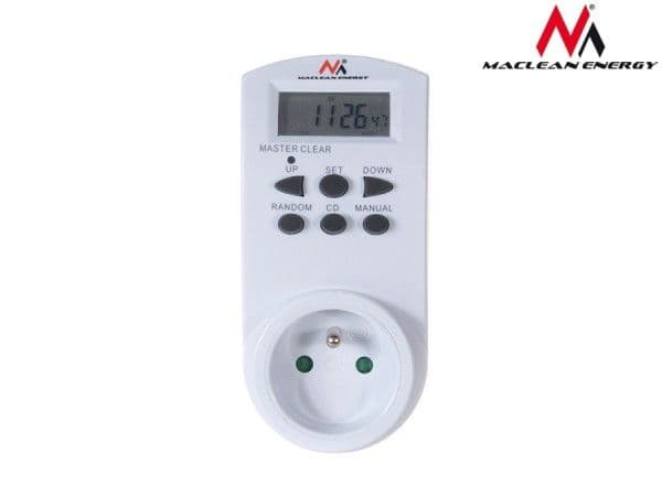 Maclean MCE05, Daglig timer/veckotimer, Vit, Digital, Knappar, 12 timmar/24 timmar, CE
