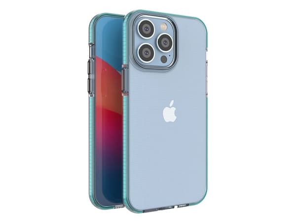 Spring Case för iPhone 14 Pro Max silikonfodral med ram - ljusblå