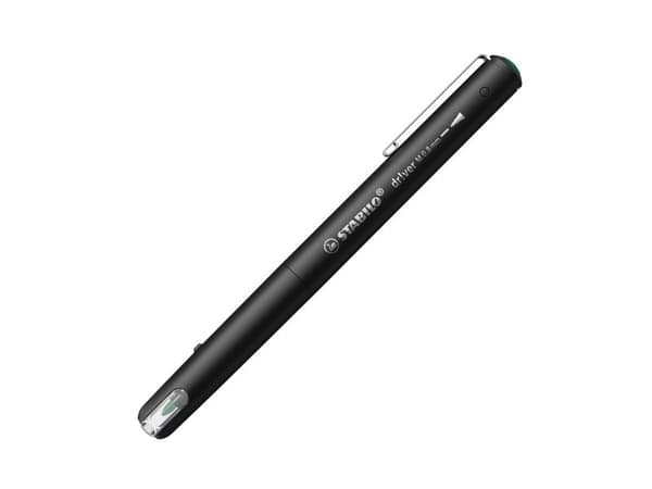 STABILO dr!ver, Grønn, Medium, Sort, Vann-basert blekk, 0,8 mm, Metall