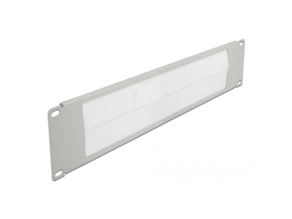 Delock - Kabelhanteringspanel med borste för rack - grå - 2U - 19"
