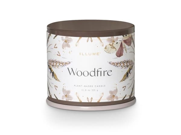 ILLUME Woodfire Vanity Tin duftlys, brun