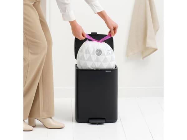 Brabantia Bo Pedal Bin, 12 l, Rektangulær, Stål, Sort, Pedal, 292 mm
