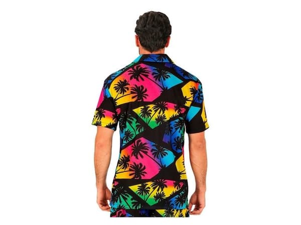 Sort neon hawaii skjorte