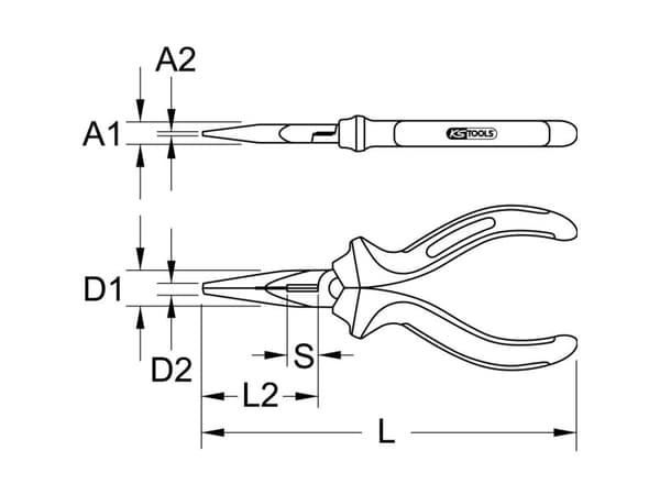 KS Tools 964.1501, Rustfritt stål, 150 mm