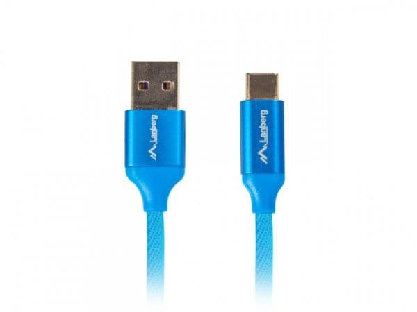 Lanberg - USB-kaapeli - USB (han) til USB-C (han) - USB 2.0 - 1,8 m - sininen