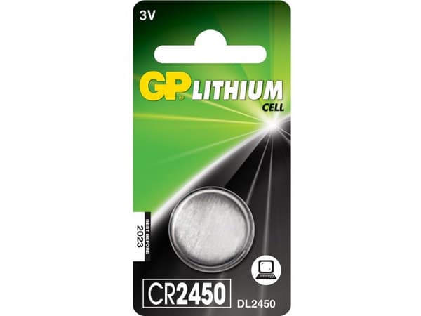 Knapcellebatteri CR2450 3V lithium