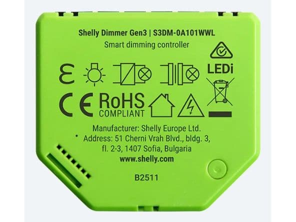 Shelly Dimmer Gen3 - Smart dimningskontroll