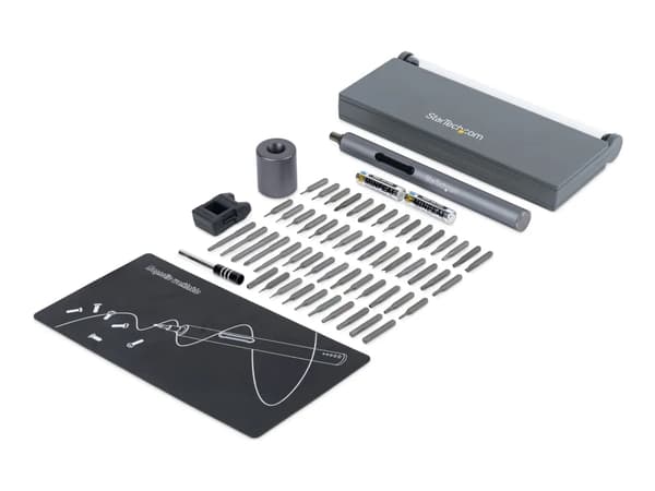 Startech 55-Bit Electric Precision Screwdriver Set - Portable Cordless Battery Powered Bit Driver Kit for Electronics, Laptop, Computers, Tablet & ...