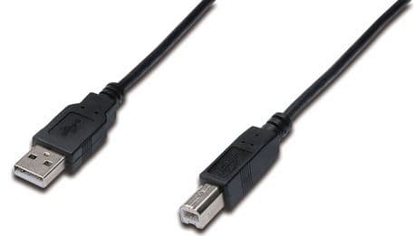 ASSMANN - USB-kabel - USB typ B (hane) till USB (hane) - USB 2.0 - 3 m - formpressad - svart
