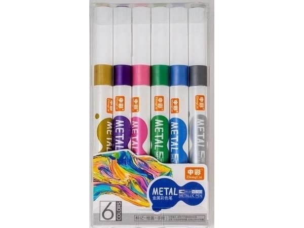 Brush metal marker 6 colors