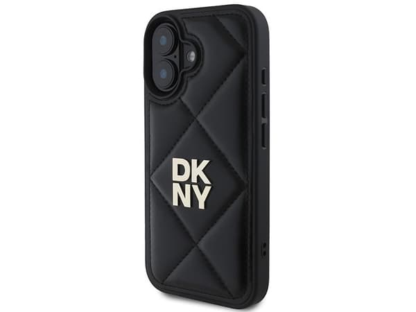 DKNY DKHCP16SPQDSLK iPhone 16 6,1" svart Quilted Stack Logo