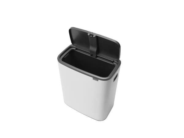 Brabantia Bo Touch Bin, 60 l, Rektangulär, Plast, Svart, Vit, Plast, 545 mm