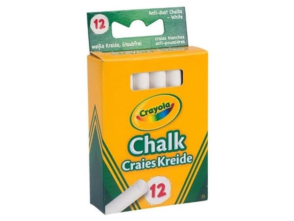 Crayola Anti Dust Chalk - White 12 pcs