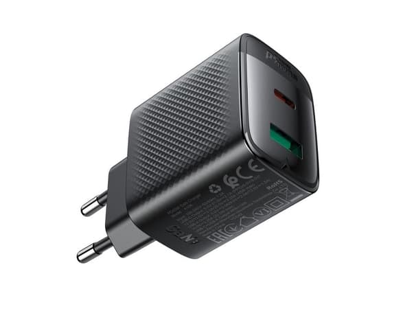 Acefast A106 GaN PD 45W USB-C USB-A Wall Charger - Black