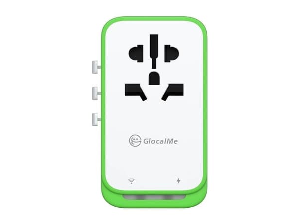 Roamplug-adapter med GlocalMe 4G Wi-Fi-hotspot