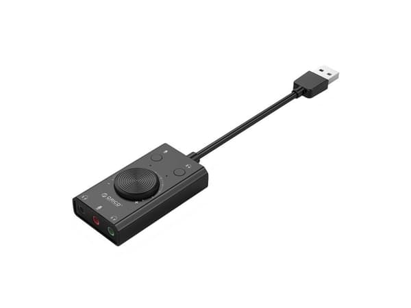 Multifunktionellt externt USB-ljudkort - svart