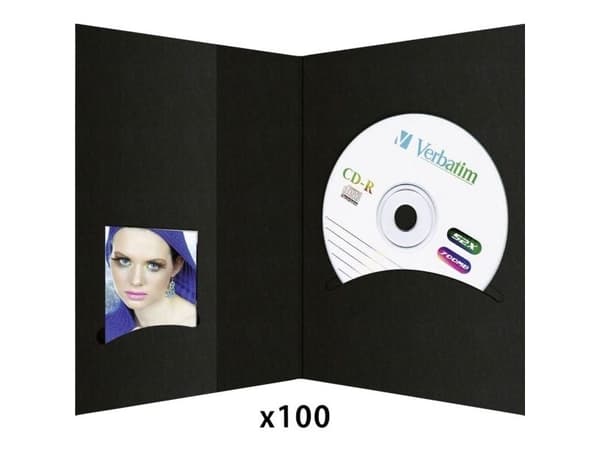 1x100 Daiber permer med CD-arkiv, 10x15, sort