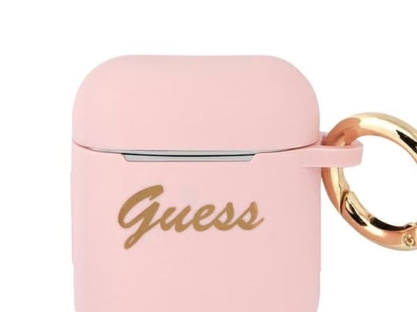 Gjett GUA2SSSI AirPods deksel rosa/rosa Silikon Vintage Script