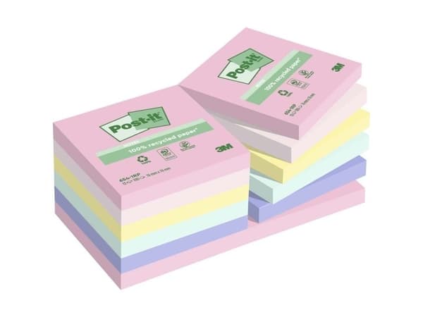 Post-it Recycled mix färger 76x76 100 blad (12)