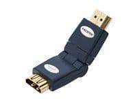 in-akustik Premium HDMI Angle Adapter 360 - HDMI-sovitin - HDMI han til HDMI hun - sort - 180° roterende stikforbindelse