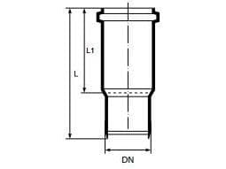 Magnaplast lang muffe HTL DN 50 mm (12310)