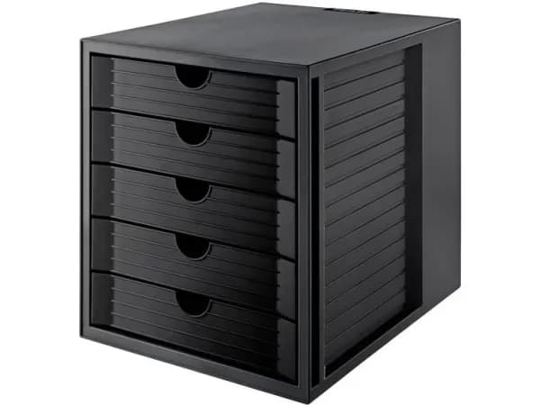 Skuffesystem HAN A4 Systembox sort med 5 skuffer