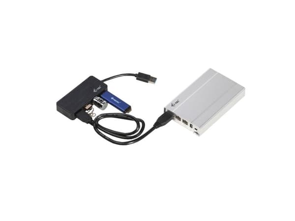 i-tec U3HUB444, Innendørs, USB, 5 V, 0,1 m, Sort