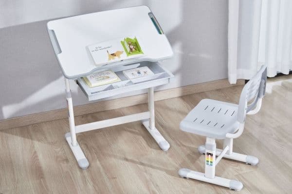 Mozos skrivbord för barn med stol med justering (DC-SET-GREY)