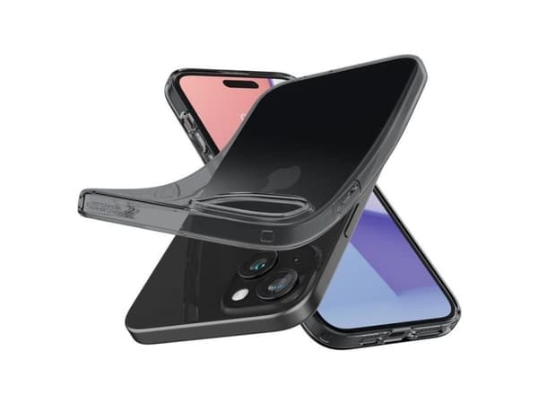 Spigen Crystal Flex-skal för iPhone 15 Plus - grå-transparent