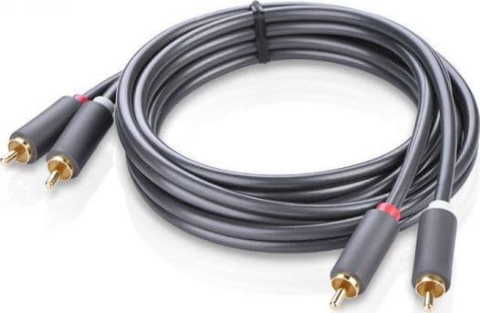 Ugreen 10519, 2 x RCA, Hankjønn, 2 x RCA, Hankjønn, 3 m, Sort