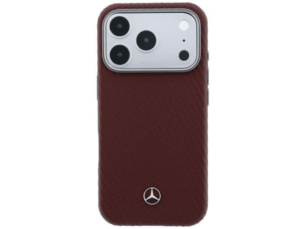 Mercedes læder semi-wrap MagSafe-deksel til iPhone 17 Pro Max - rød