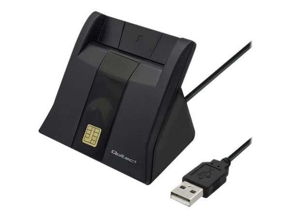Qoltec 50643 - SMART-kortläsare - USB 2.0 - svart