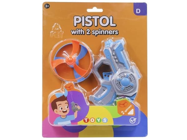 Pistol w/2 spinners 2-asst