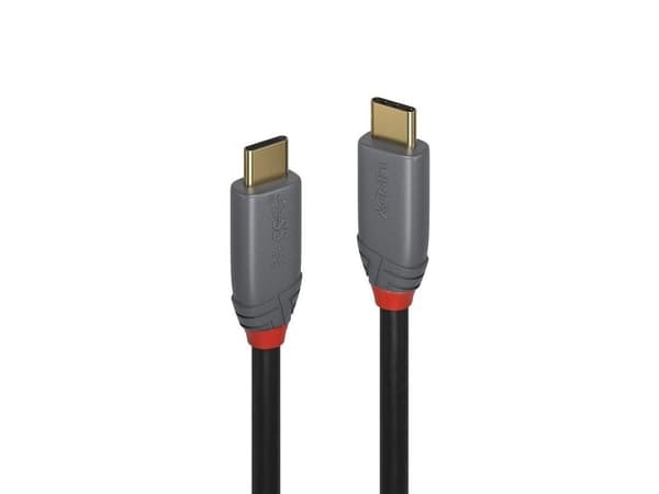 Lindy 36900, 0,5 m, USB C, USB C, 10000 Mbit/s, Sort, Grå