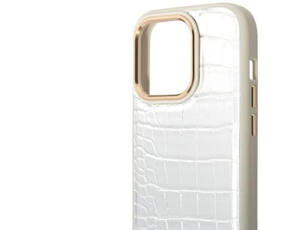 Guess Croco Collection case for iPhone 14 Pro 6.1" - silver