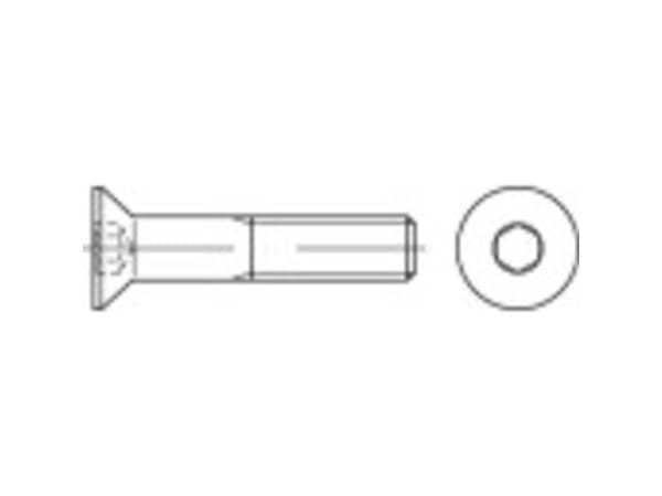 TOOLCRAFT countersunk skruer M12 30 mm innvendig sekskant stål 100 stk
