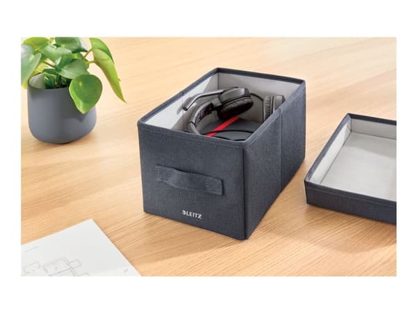 Leitz Fabric Storage - Förvaringsbox - small - sammetsgrå (paket om 2)