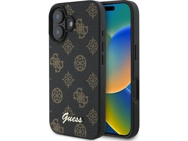 Guess GUHMP16MPGPYSK iPhone 16 Plus 6,7" hårt skal PU Peony Script MagSafe